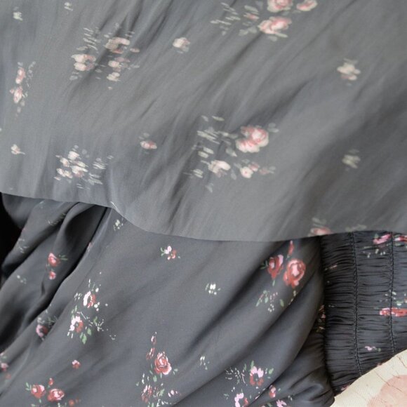 Ulla Johnson Black Ditzy Floral Midi Lucille Drop Waist Dress Sz 8 - Picture 11 of 11